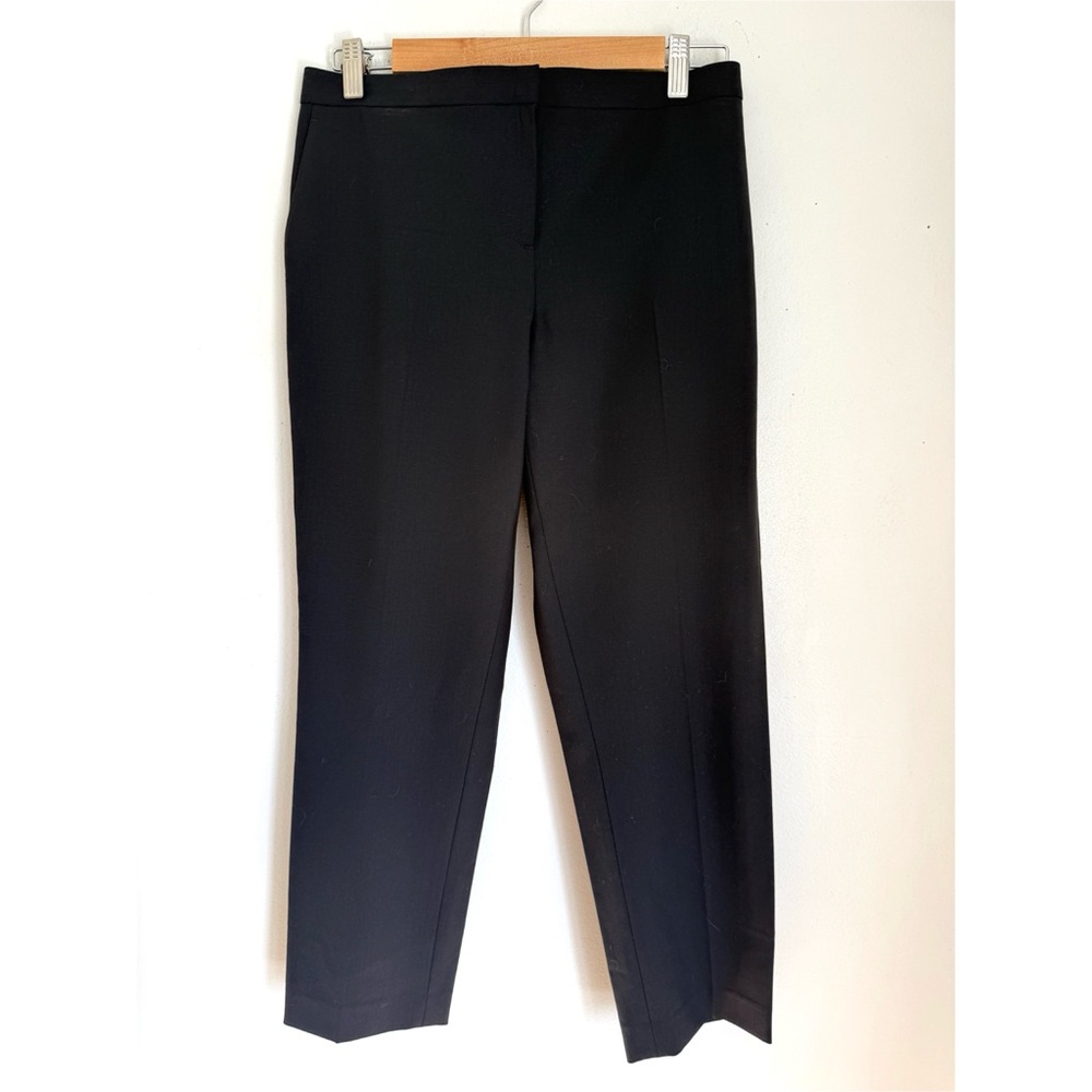Theory Virgin Wool Item Cropped Trouser Pants in Black - Picture 3 of 8